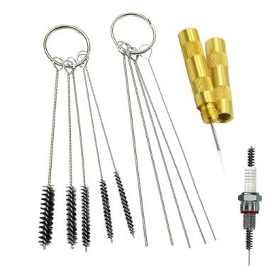 Imagem de Rrlihjgu Escovas de Limpeza para Aerógrafo,Kit de Limpeza para Pincel de Ar - Ferramenta de Agulha em Aço Inoxidável para Tubos de Trabalho Doméstico e Cabos