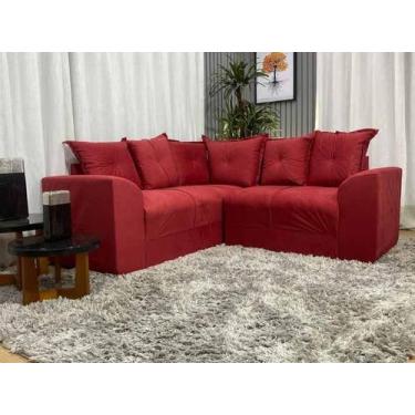 Imagem de Sofá Canto Ideal Elegante Vermelho 608 Belo - Alpoim
