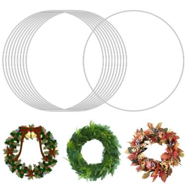 Imagem de 10 anéis de metal para artesanato, argolas de metal de 25 cm para artesanato, anéis de macramê para apanhador de sonhos, superfície lisa para argola de macramê, apanhadores de sonhos, guirlandas de