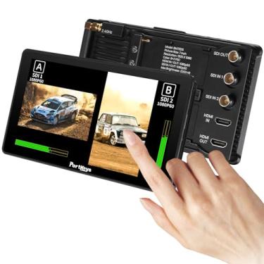 Imagem de Portkeys BM7 II DS Monitor de campo de câmera 7 polegadas 2200nit com controle sem fio de tela dupla para RED Komodo V-Raptor BMPCC 4K/6K Sony FX3 A7IV ZV-E10 ampla gama de cores