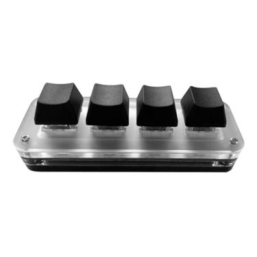 Imagem de AsrMyjcx Mini teclado USB com fio, programável, portátil, de 4 teclas, para teste de teclado de piano de escritório, imagem, Preto