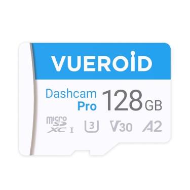 Imagem de Vueroid Cartão microSD Dashcam Pro de 128 GB com adaptador de leitor, C10, V30, UHS-I, Classe 10, A1, cartão de memória de alta velocidade para vídeo UHD 4K, velocidade de leitura de até 100 MB/s