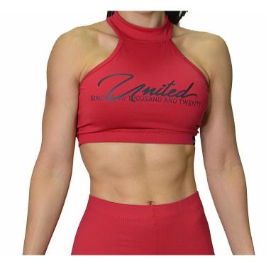 Imagem de Top Fitness Gola Alta United Assinatura  - Vermelho - P-Feminino