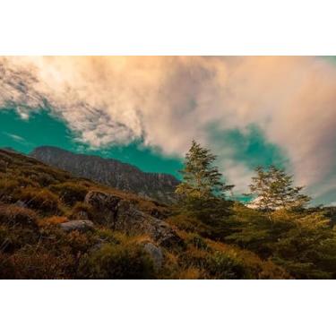 Imagem de Quadro Decorativo com Estampascenic View Mountains Againstsky 30 x 30 Papel 3 unidades