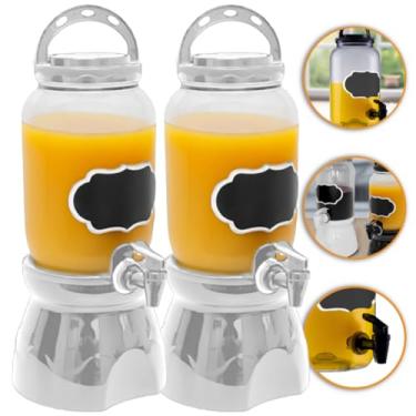 Imagem de Água Saborizada Refresqueira Chá Drinks Kit Plástico Balcão Mesa(BRANCO,3)