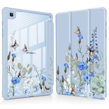 Imagem de May Chen Capa para Samsung Galaxy Tab S6 Lite 10,4 polegadas 2024/2022/2020 - Suporte de lápis embutido com capa à prova de choque, capa traseira transparente transparente despertar/hibernar