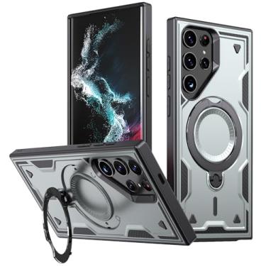 Imagem de SORAKA Capa para Samsung Galaxy S22 Ultra 5G com suporte,compatível com MagSafe,Capa Samsung Galaxy S22 Ultra 5G com chapa de ferro Capa resistente que absorve choques