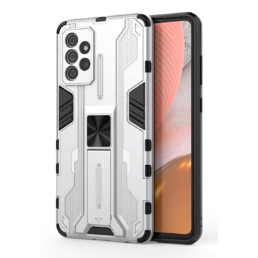 Imagem de SORAKA Capa para Samsung Galaxy A72 5G com suporte Capa de proteção resistente para Samsung Galaxy A72 Capa com placa de metal para suporte magnético para carro Capa Silm Fit