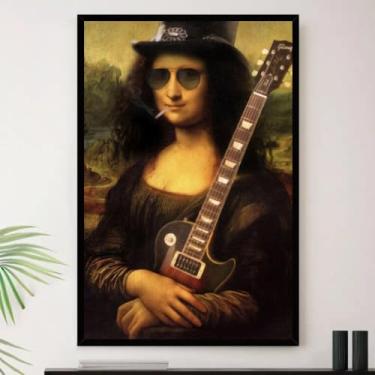 Imagem de Genérico, Quadro Monalisa Rock Guitarra Musica Decorativo A3 35x45cm