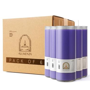 Imagem de Alumenza Vela branca de 7 dias em frasco de vidro – Cera de parafina sem cheiro de queima limpa – Velas de oração devocionais grandes e altas para casa, memorial, rituais, feitiços, batismos, pacote