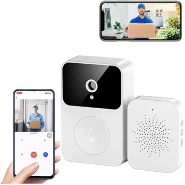 Imagem de Campainha Inteligente com Câmera de Vídeo Sem Fio X9 - Visão Noturna, Áudio em Tempo Real, Interfone Wi-Fi, App de Segurança, Mudança de Voz