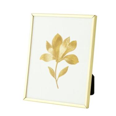 Imagem de Porta Retrato De Metal Com Vidro Luxo Dourado 10x15 cm - PORTA RETRADO