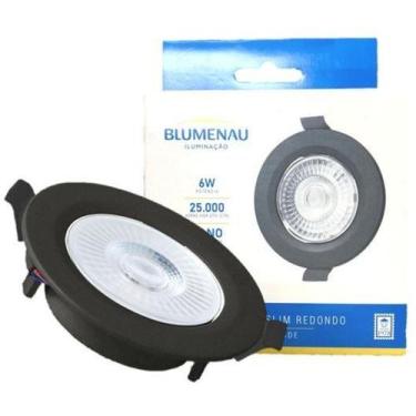 Imagem de Kit 2 Spot Led Preto Redondo Embutir 6w Branco Quente 3000K - Blumenau