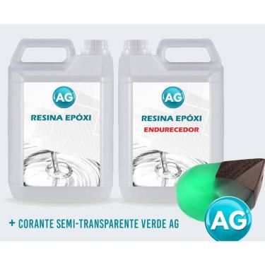 Imagem de Resinas Epóxi 1Kg + Corante Semi-Transparente Verde Ag Baixa
