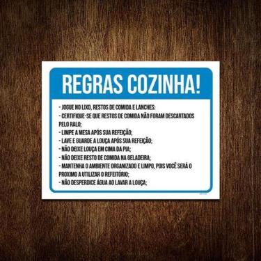 Imagem de Placa Sinalização - Regras Cozinha Ml3832 27X35