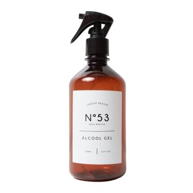 Imagem de Frasco Âmbar Retrô Álcool Gel - 500Ml Branco