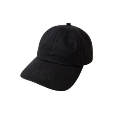 Imagem de Boné Liso Básico Aba Curva Ajustável Algodão Unissex - CAP, Preto, 55/