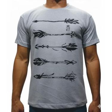 Imagem de camiseta masculina algodão estampada marca toqref, Cinza claro, M
