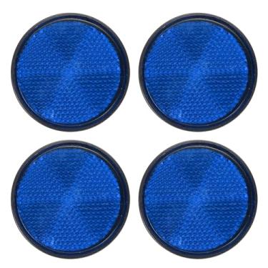 Imagem de PATIKIL Refletores traseiros redondos, 4 peças refletor de aviso refletor de segurança plástico universal para motocicleta com suporte de parafuso M6 para carro, motocicleta, reboque, bicicleta
