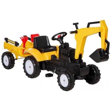 Imagem de Escadeira Infantil com Buzina e Reboque Destacável, 6 Rodas, Aosom, Amarelo