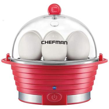 Imagem de Cozedor de Ovos Elétrico, Capacidade 6, 360W, 110v, CHEFMAN Electric Egg Cooker Boiler,, Vermelho