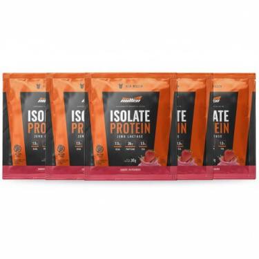 Imagem de Kit 6 whey isolado protein morango sache 25g proteina - NEW MILLEN