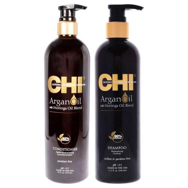Imagem de Kit de shampoo e condicionador CHI Óleo de argan com óleo de moringa