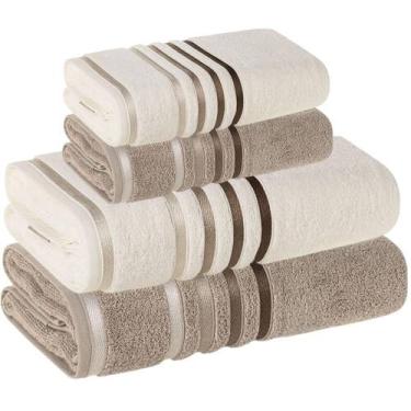 Imagem de Jogo de Toalhas de Banho Karsten Gigante Fio Penteado 4 peças, Ivory 9