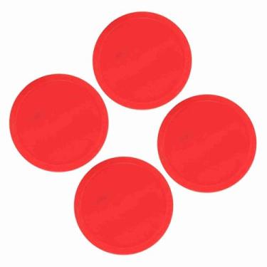 Imagem de SPYMINNPOO Discos de Hóquei de Ar de Plástico Profissional de Longa Duração Leve 4 Peças de Reposição para Mesas Equipamentos de Jogo Adultos (Médio (75mm))