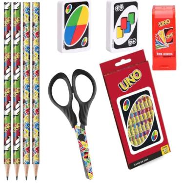 Imagem de Kit Escolar Infantil com Lapis, Borracha, Apontador, Lapis de Cor e Tesoura Diversao 1
