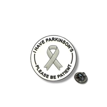 Imagem de Emblema de alfinete de conscientização visual 3D da Parkinson, I Have Parkinsons Please Be Patient, zzzz-s, Silicone