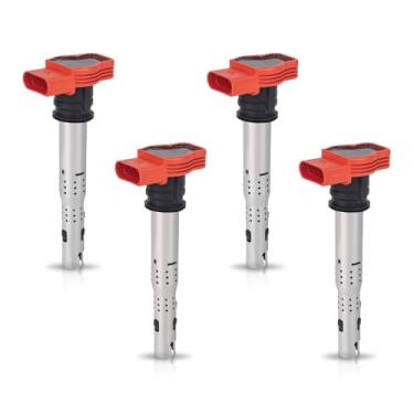 Imagem de Bobinas de ignição ENA compatíveis com 2006-2016 Audi A3 A4 A5 A6 A7 Q5 Q7 R8 S4 S5 TT - Volkswagen VW MK5 MK6 Jetta Golf Passat CC Tiguan - Compatível com 06E905115E - Pacote com 4