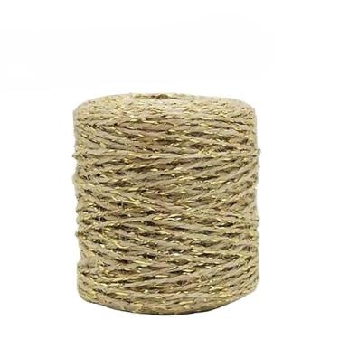 Imagem de Corda de Sisal, Fio de Juta com Lurex Ouro, 70 Metros, Adequado para Artesanato E embalagens Decorativas
