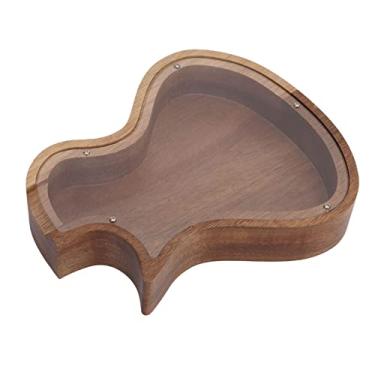 Imagem de RiToEasysports Cofrinho de Madeira Transparente Em Formato de Guitarra, Pote para Economizar Dinheiro, Decoração de Mesa para Quarto
