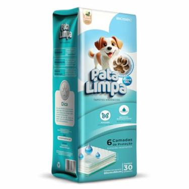 Imagem de Tapete Higiênico 80x60 30un Pata Limpa Descartável Cachorro Pet Cão Fralda Manta Absorvente