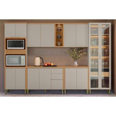 Imagem de Cozinha Completa Allure 6 Peças (2aéreos+2balcões+1cristaleira+1torrequente) Cp21 Jequitiba-gris Fosco - Linea Brasil