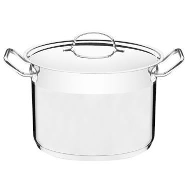 Imagem de Caldeirão Tramontina Professional 28cm 11,9L em Aço Inox F. Triplo Tampa Plana Satinado...