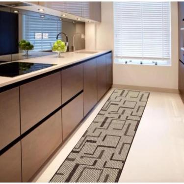 Imagem de Passadeira Tapete Sisal 2,30m Marrom Bege Antiderrapante Cozinha Corre