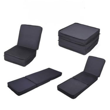 Imagem de Puff Solteiro multiuso 4X1 portátil colchonete colchão poltrona puff dobrável prático