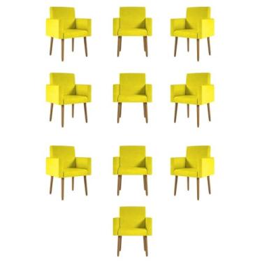 Imagem de Kit 10 Cadeiras Poltronas Decorativa - Escritório - Recepção Cor:amarelo