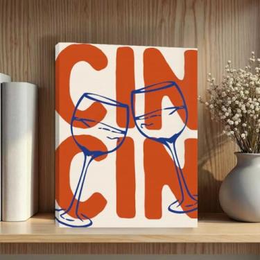 Imagem de Cartazes em tela de carrinho de bar, arte de parede emoldurada, decoração de cozinha, estética descolada, estampa moderna, apartamento, coquetel, álcool, vinho, elogios, pôster, esboço, impressões