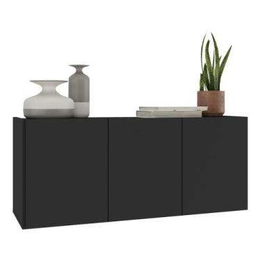 Imagem de Aparador Buffet Suspenso 3 Portas Multimóveis Mp8001 Preto Preto - MUL