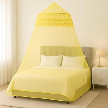 Imagem de Mosquiteiro Gigante Casal/Queen/King 15m Luxo Premium Volta ao Mundo com Abertura Lateral – Proteção Total e Elegância(Amarelo,MEDIO(CAMA CASAL E BOX))