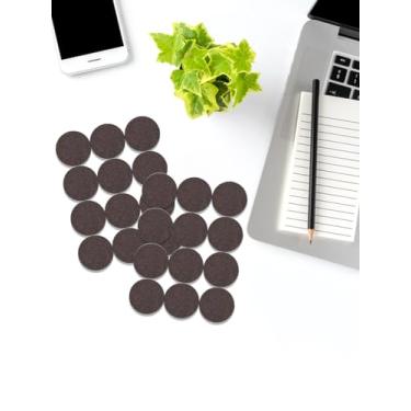 Imagem de 48 peças de almofadas de feltro marrom escuro para pisos de madeira, móveis de pernas de cadeira, protetores de chão, redondos