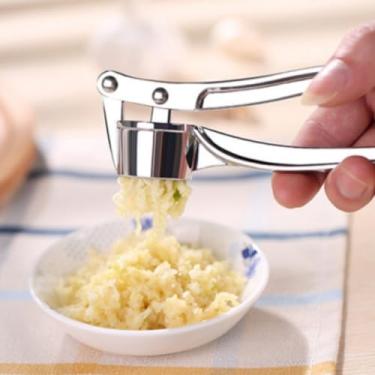 Imagem de Espremedor de alho manual de aço inoxidável triturador de alho ergonômico ferramenta de cozinha portátil para picar alho gengibre fácil de limpar e à prova de ferrugem