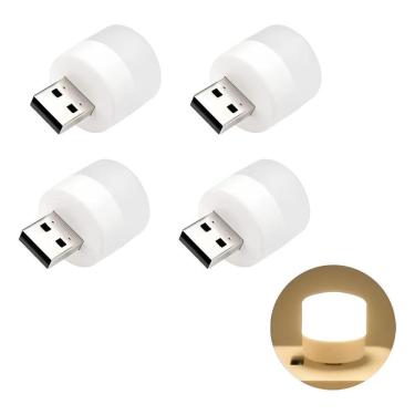 Imagem de 2X Kit 4 Mini Luz Led Usb Luminária Abajur Lâmpada Notebook
