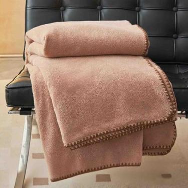 Imagem de Cobertor de lã pesado cobertor cobertor e mantas mulheres homens para cama sofá adulto longo duplo único engrossado outono inverno para aquecimento em escritórios salas de estar carros (laranja, 150 x