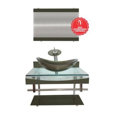 Imagem de Gabinete de Vidro 70cm para banheiro Holanda  - EKASA, Ouro Envelhecid