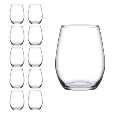 Imagem de Kit Copo Vidro Redondo Transparente Amber Duravel 450ml 10Un - Pasabah