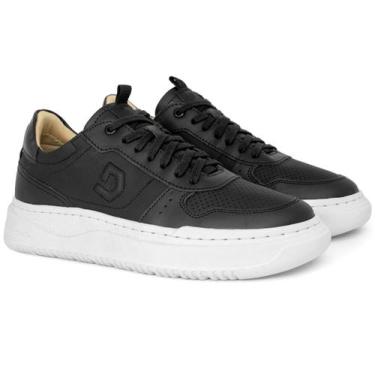 Imagem de Tênis Sapatênis Masculino Democrata Casual Denim Block Couro Com Cadar